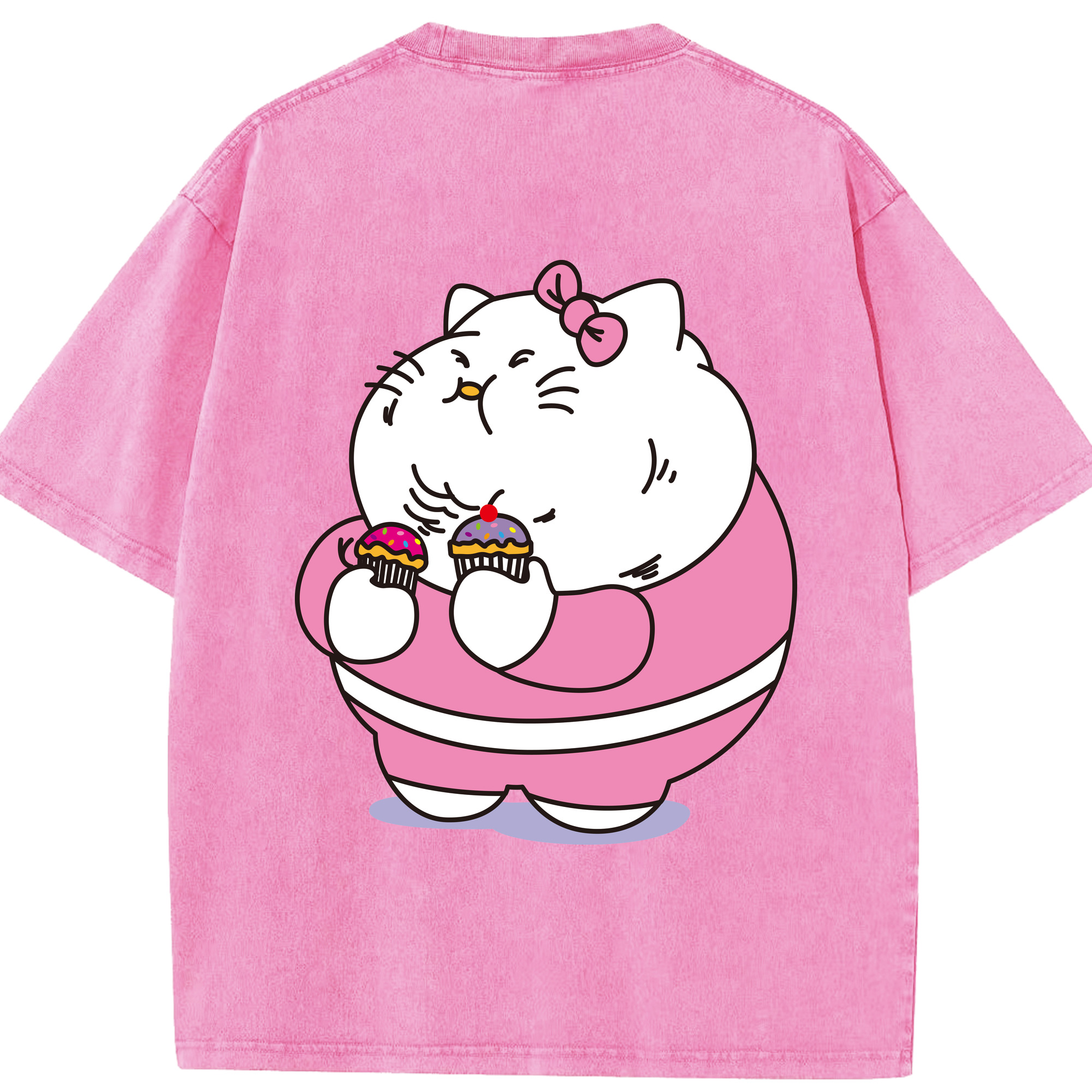 （画像用） Hello Kitty ハローキティ 綿100% ヴィンテージ風 半袖Tシャツ（背面プリント）